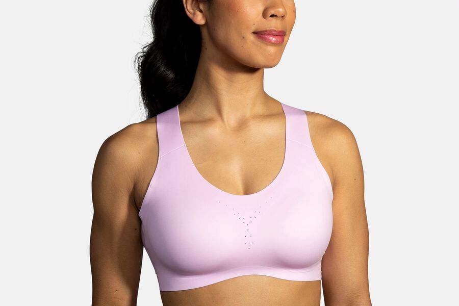 Womens Brooks Dare Crossback Run Bras Orchid Haze | 359472-KIS